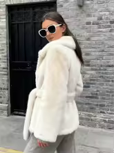 Jana belted faux fur half-coat