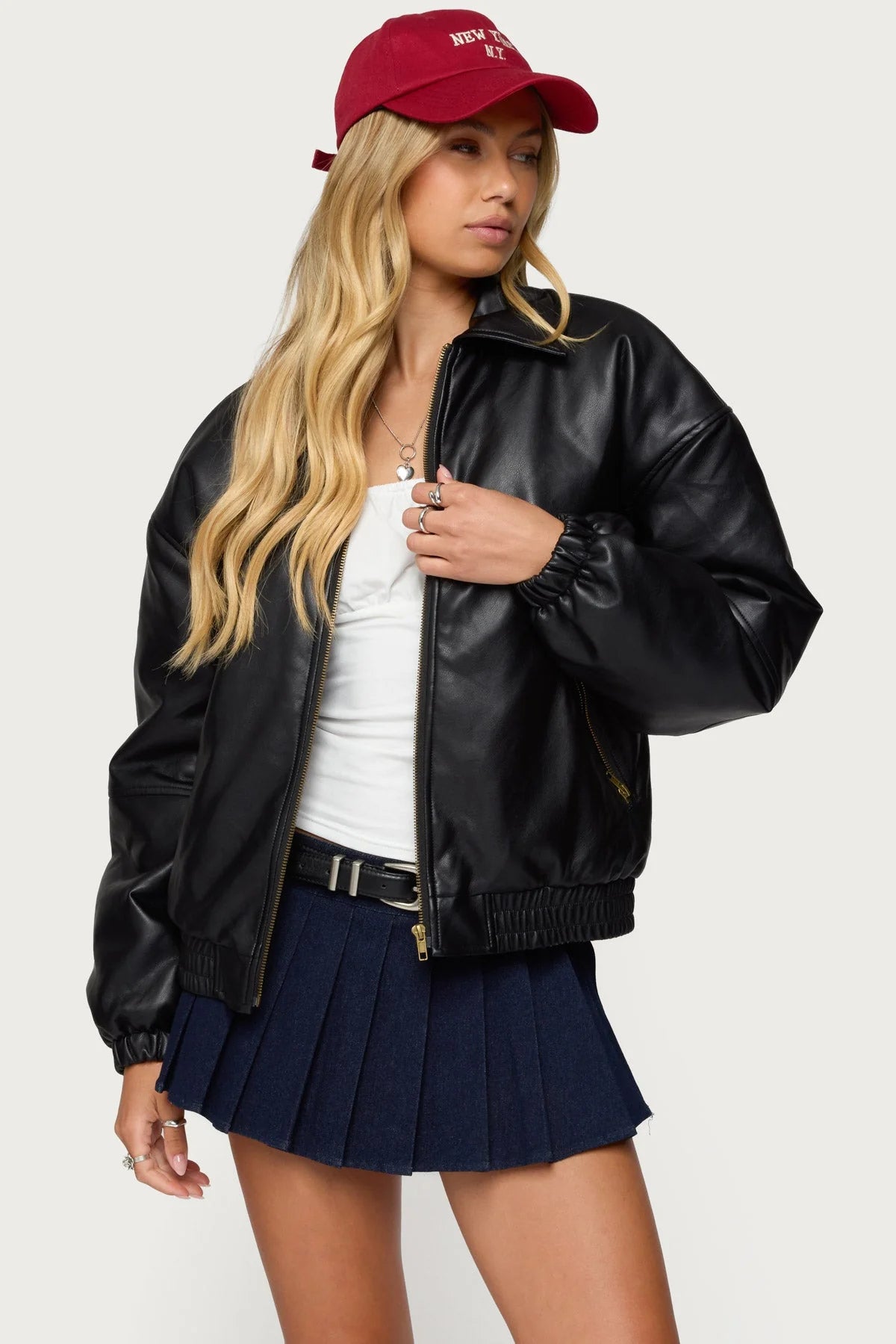 Halley Leather Bomber Jacket